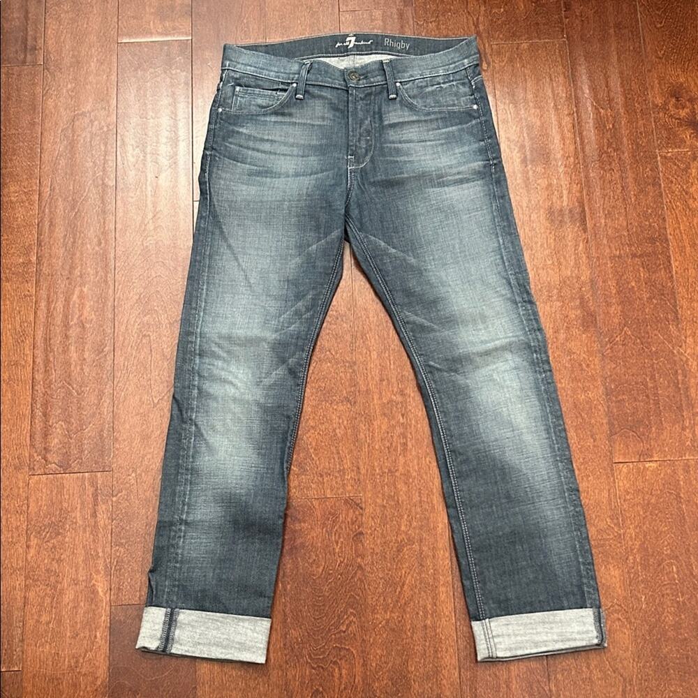 7 For All Mankind Rhigby Men’s Slim Fit Blue Jeans, Size 31